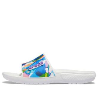 Crocs Classic Bubble Block Slides “White Multi” 207408-94S
