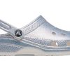 Crocs Classic Casual Unisex Metallic Silver Pink Sandals 207551-90H