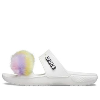 Crocs Classic Fur Sure 2 straps sandals “White” 207405-100