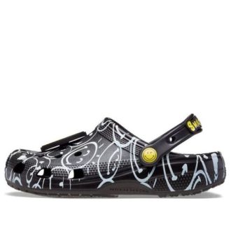 Crocs Classic Smiley World Clogs “Black White” 207971-0C4