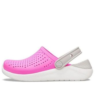 Crocs (GS) LiteRide Clogs “Pink White Grey” 205964-6QR