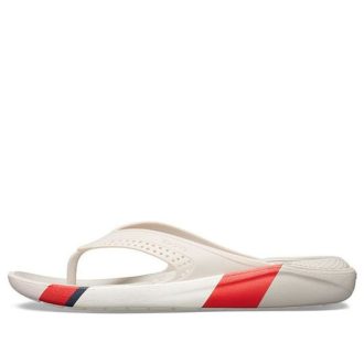 Crocs LiteRide Colorblock Slides “White Red” 205625-6PL